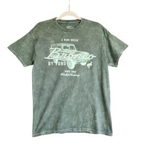 Ford Bronco Womens Graphic T Shirt Size Medium Green Vintage Retro Burnout‎ Wash